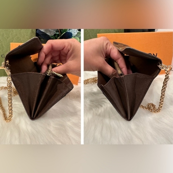 Louis Vuitton damier ebene sarah wallet on chain - Picture 6 of 7